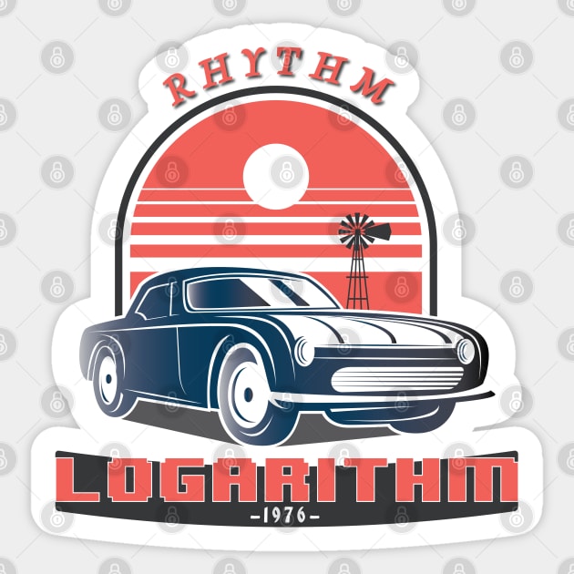 Rhythm Logarithm Route 66 Retro Car Sticker by Persius Vagg